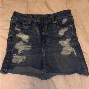 American Eagle distressed denim skirt